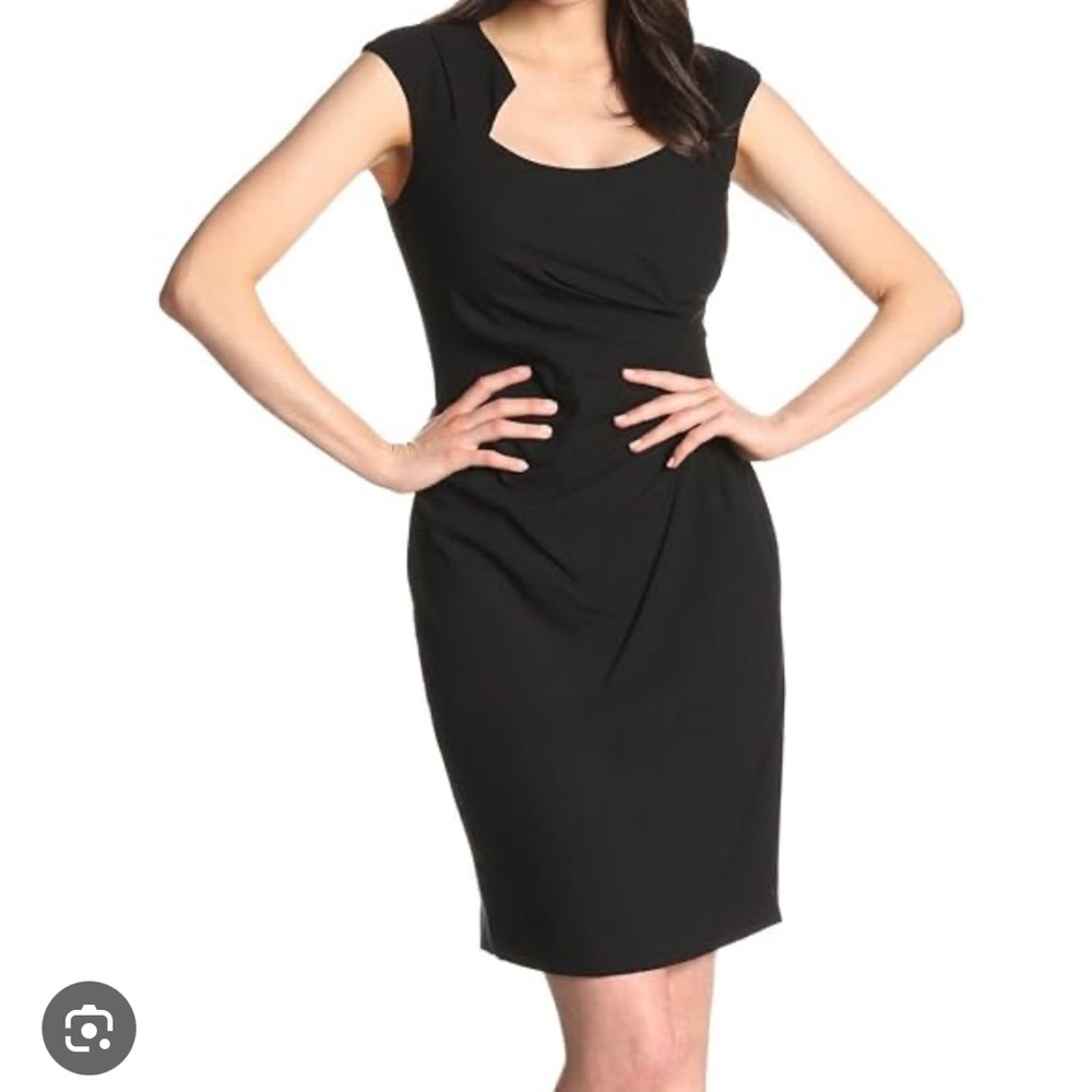 Cache Black Cap Sleeve Sheath Dress